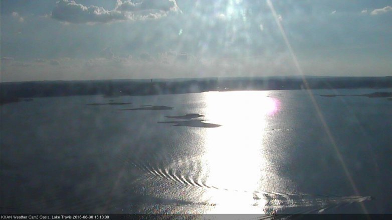 Lake Travis webcam, August 30, 2018 5:15 PM CT