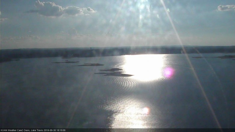 Lake Travis webcam, August 30, 2018 5:20 PM CT