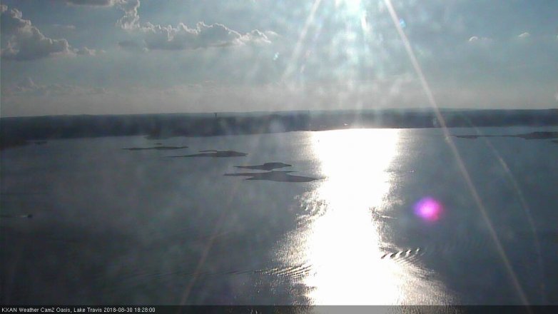 Lake Travis webcam, August 30, 2018 5:30 PM CT