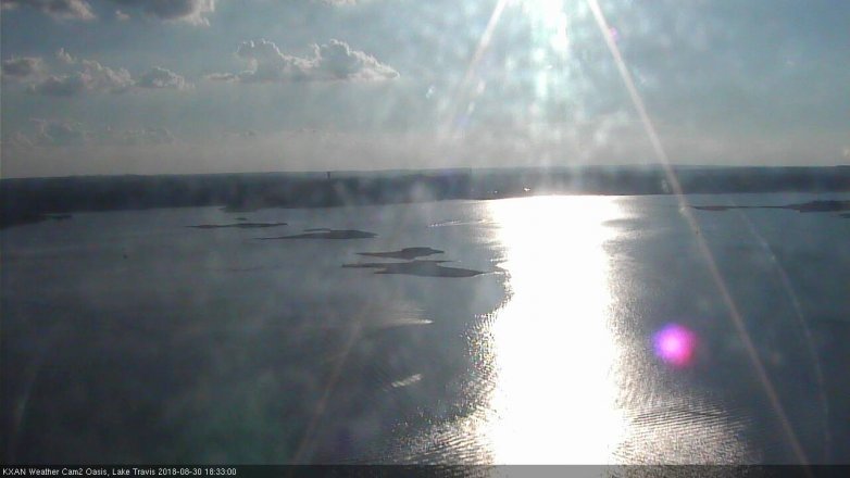 Lake Travis webcam, August 30, 2018 5:35 PM CT