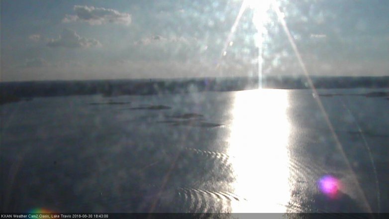 Lake Travis webcam, August 30, 2018 5:45 PM CT