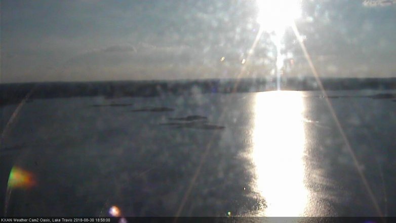 Lake Travis webcam, August 30, 2018 6:00 PM CT