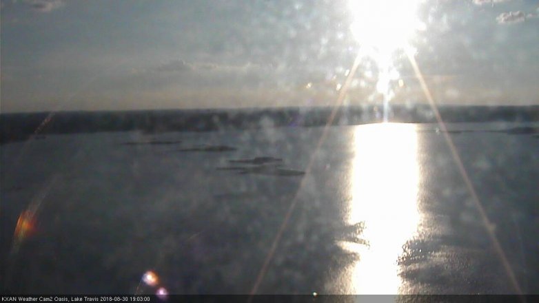Lake Travis webcam, August 30, 2018 6:05 PM CT