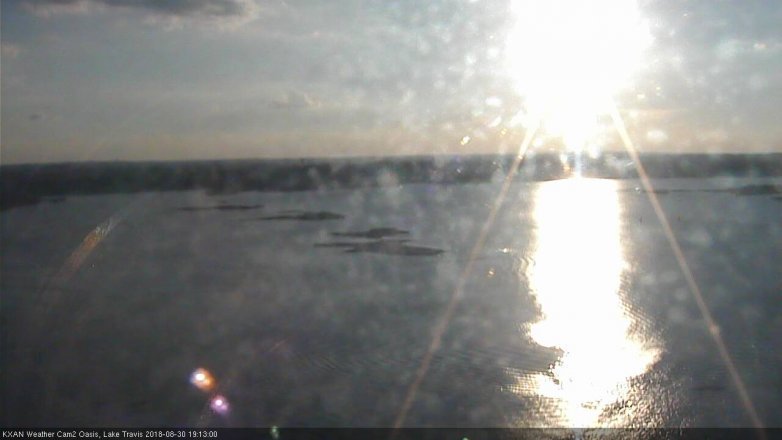 Lake Travis webcam, August 30, 2018 6:15 PM CT