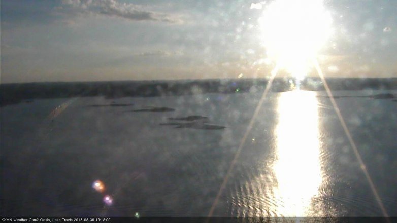 Lake Travis webcam, August 30, 2018 6:20 PM CT