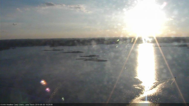 Lake Travis webcam, August 30, 2018 6:30 PM CT