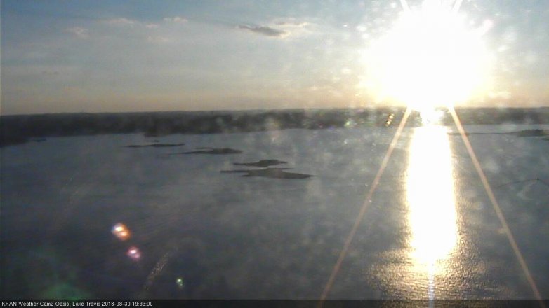 Lake Travis webcam, August 30, 2018 6:35 PM CT