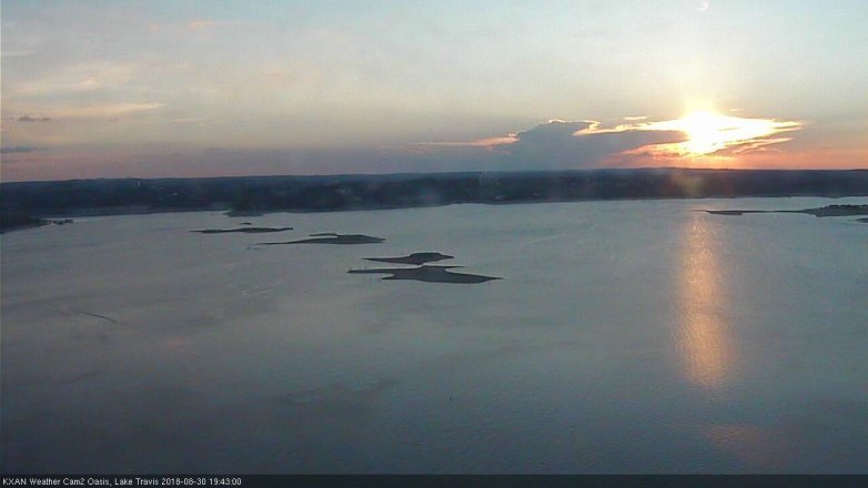 Lake Travis webcam, August 30, 2018 6:45 PM CT