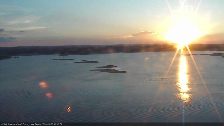 Lake Travis webcam, August 30, 2018 6:50 PM CT
