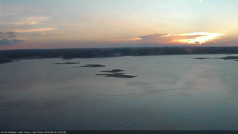 Lake Travis webcam, August 30, 2018 6:55 PM CT