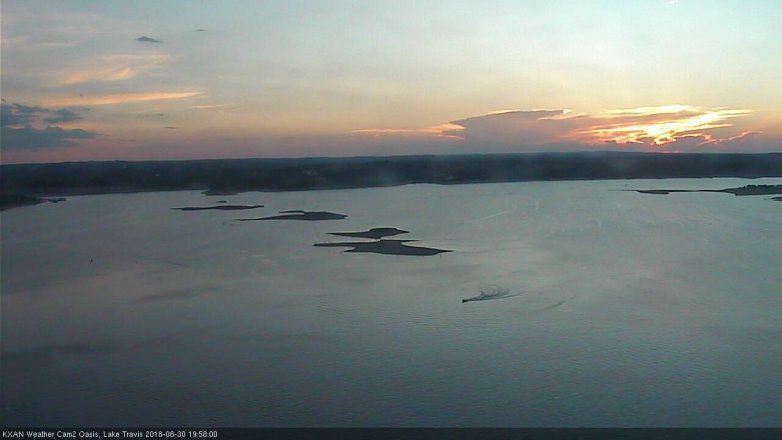 Lake Travis webcam, August 30, 2018 7:00 PM CT