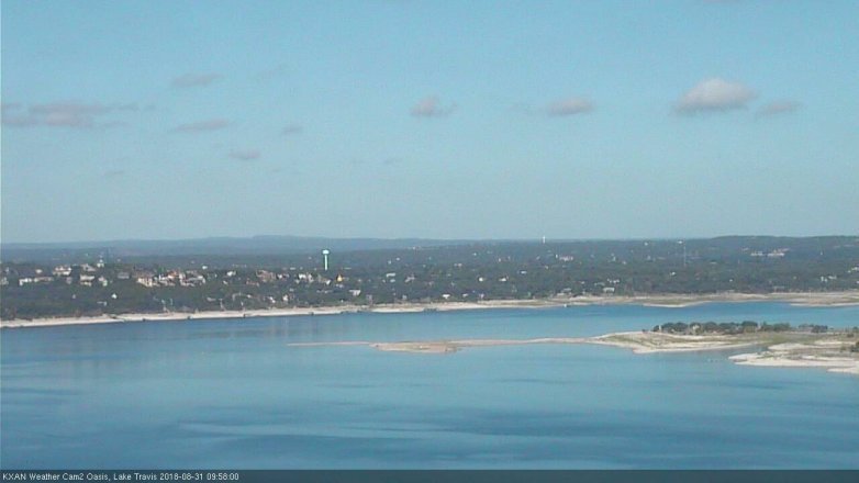 Lake Travis webcam, August 31, 2018 9:00 AM CT