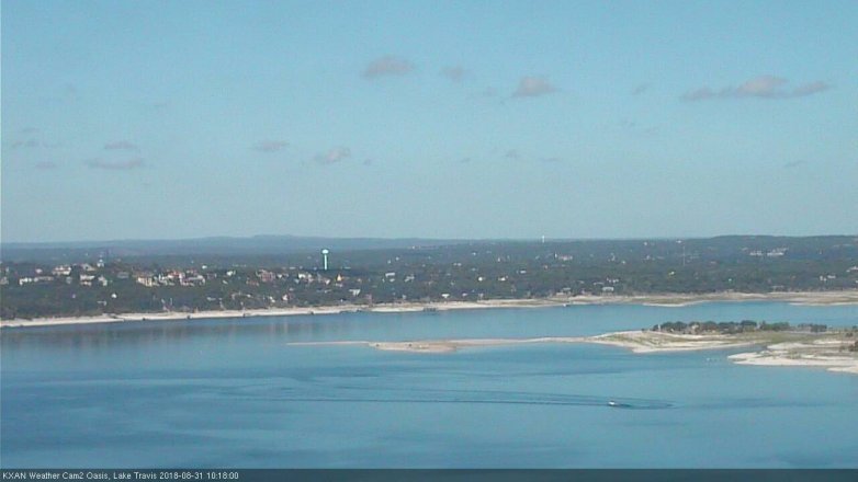Lake Travis webcam, August 31, 2018 9:20 AM CT