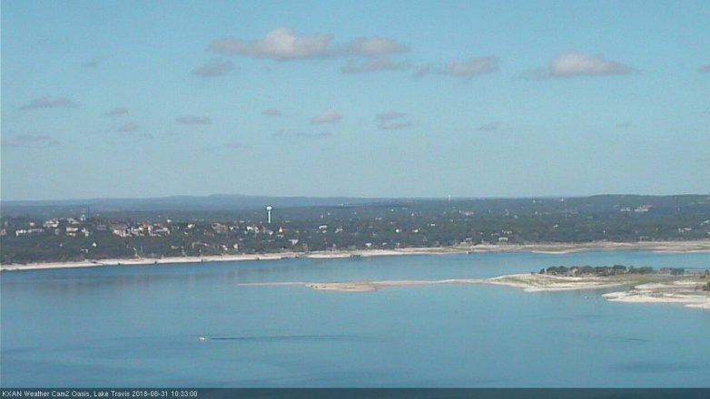 Lake Travis webcam, August 31, 2018 9:35 AM CT