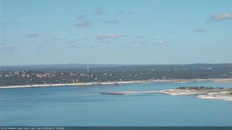 Lake Travis webcam, August 31, 2018 9:50 AM CT