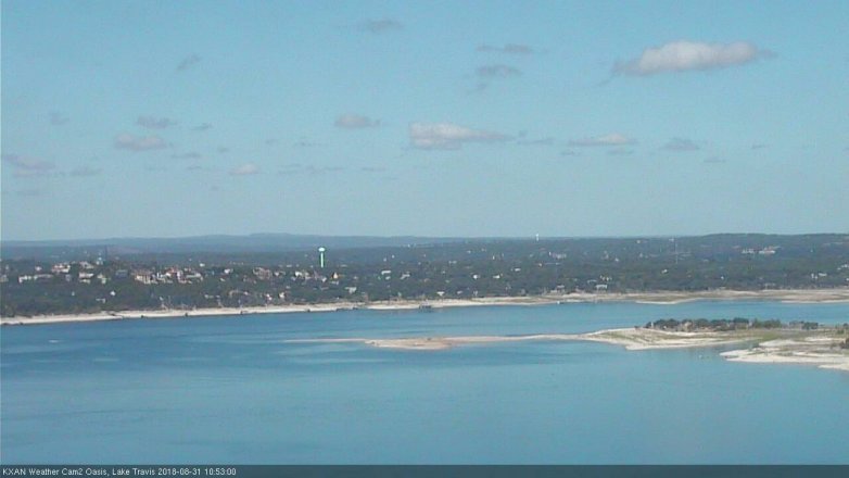 Lake Travis webcam, August 31, 2018 9:55 AM CT