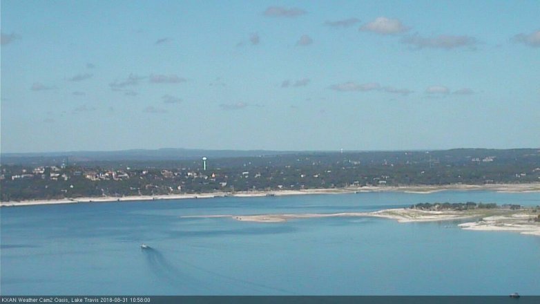 Lake Travis webcam, August 31, 2018 10:00 AM CT