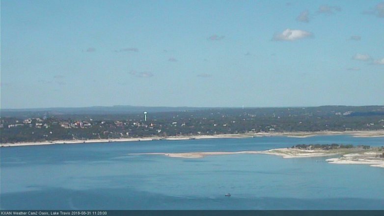 Lake Travis webcam, August 31, 2018 10:30 AM CT