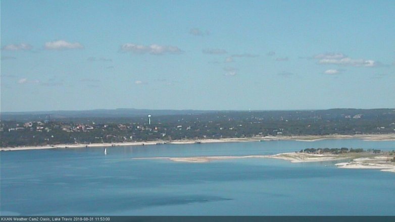 Lake Travis webcam, August 31, 2018 10:55 AM CT