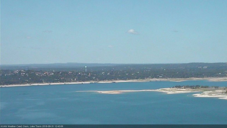 Lake Travis webcam, August 31, 2018 11:45 AM CT
