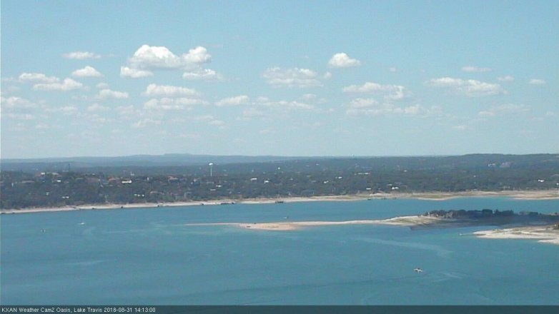 Lake Travis webcam, August 31, 2018 1:15 PM CT