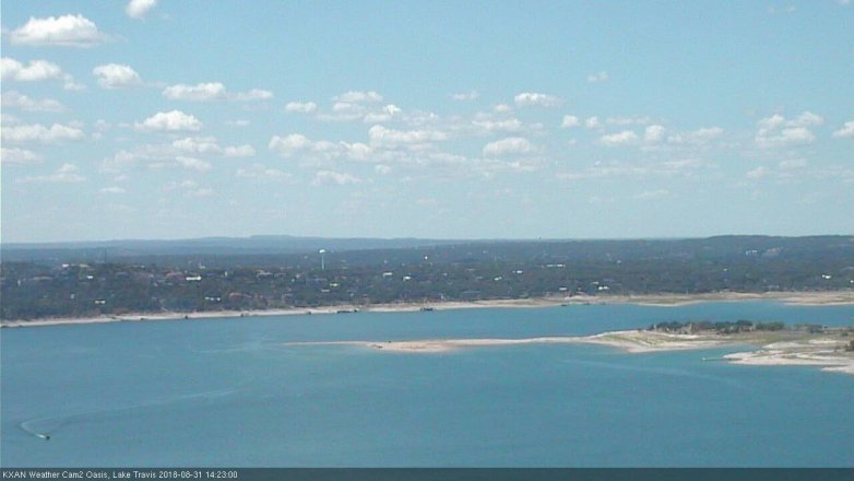 Lake Travis webcam, August 31, 2018 1:25 PM CT