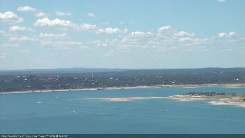 Lake Travis webcam, August 31, 2018 1:30 PM CT