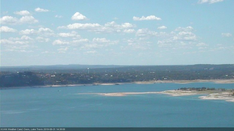 Lake Travis webcam, August 31, 2018 1:40 PM CT