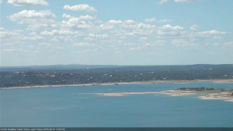 Lake Travis webcam, August 31, 2018 1:55 PM CT