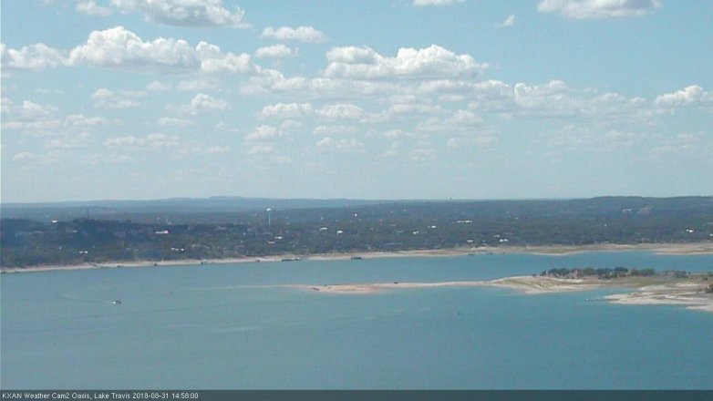 Lake Travis webcam, August 31, 2018 2:00 PM CT