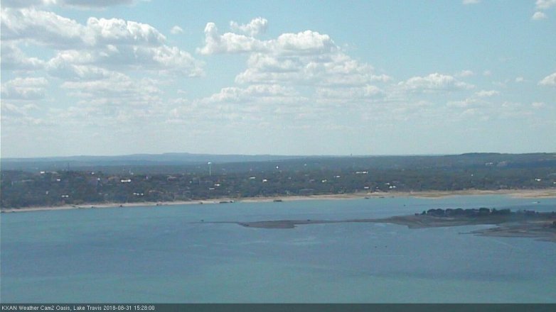 Lake Travis webcam, August 31, 2018 2:30 PM CT