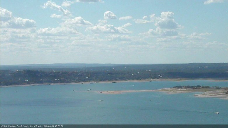 Lake Travis webcam, August 31, 2018 2:55 PM CT
