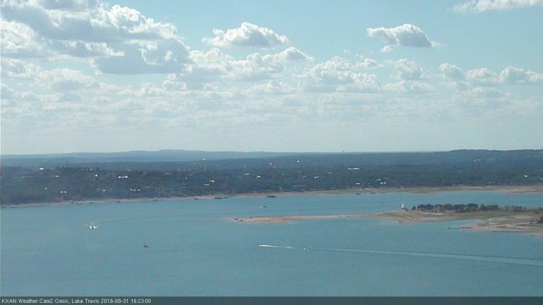 Lake Travis webcam, August 31, 2018 3:25 PM CT