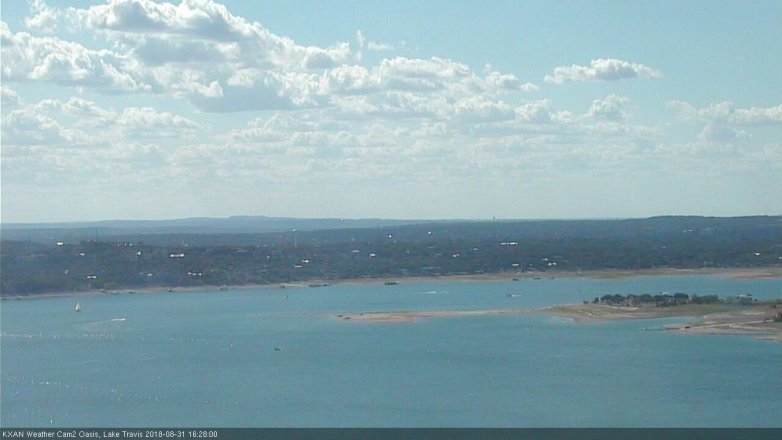 Lake Travis webcam, August 31, 2018 3:30 PM CT