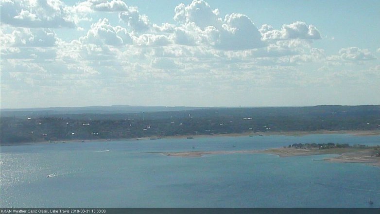 Lake Travis webcam, August 31, 2018 4:00 PM CT