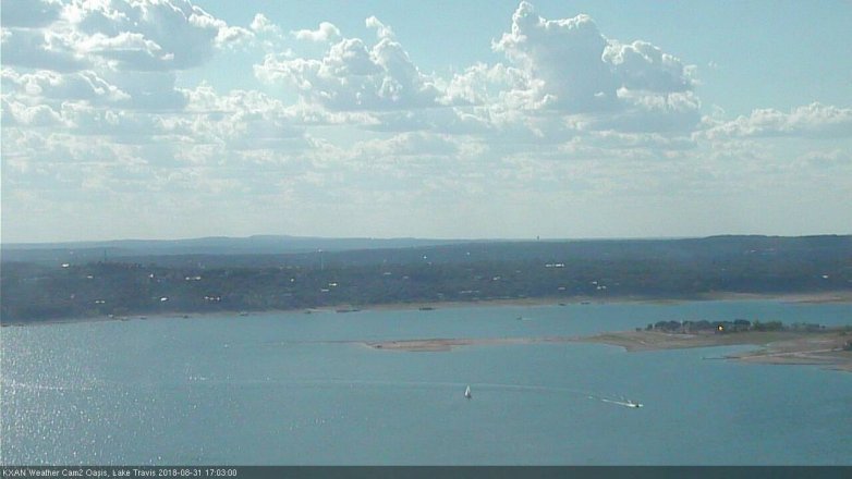 Lake Travis webcam, August 31, 2018 4:05 PM CT