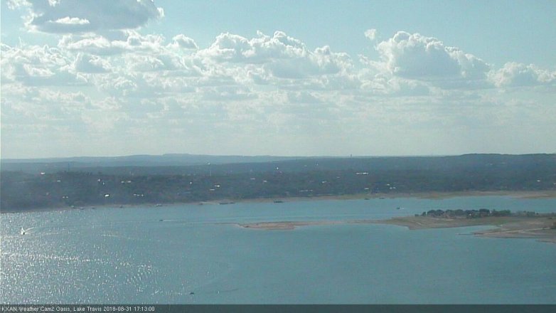 Lake Travis webcam, August 31, 2018 4:15 PM CT