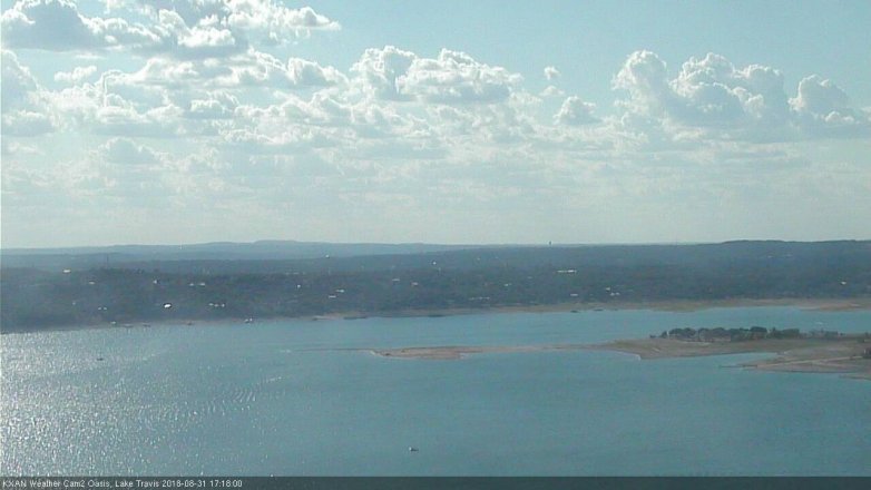 Lake Travis webcam, August 31, 2018 4:20 PM CT