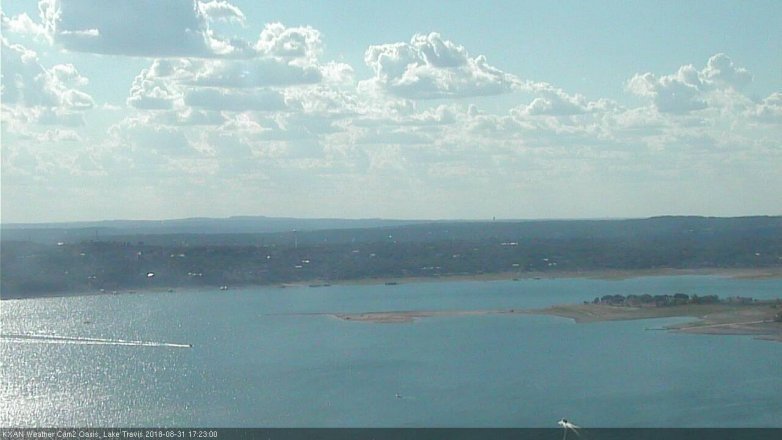 Lake Travis webcam, August 31, 2018 4:25 PM CT