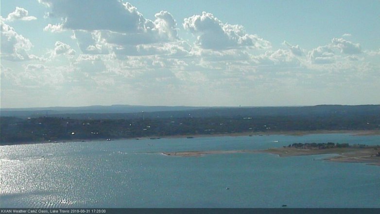 Lake Travis webcam, August 31, 2018 4:30 PM CT