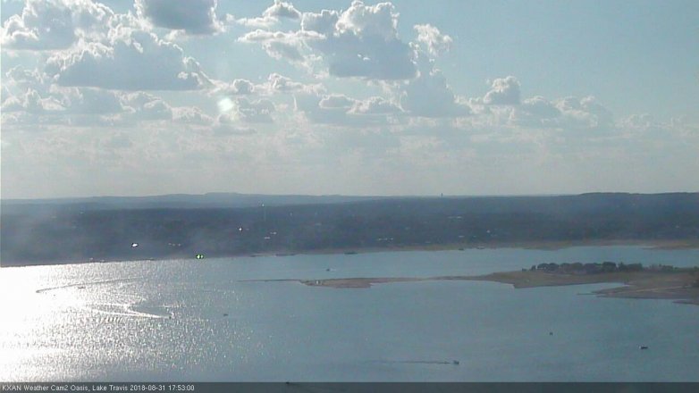 Lake Travis webcam, August 31, 2018 4:55 PM CT