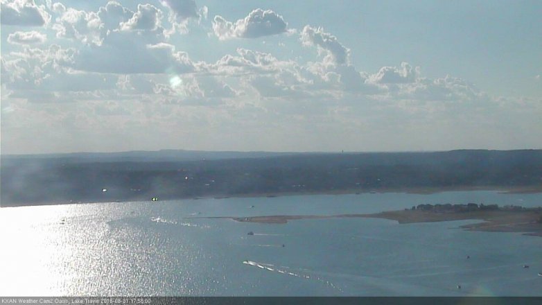 Lake Travis webcam, August 31, 2018 5:00 PM CT