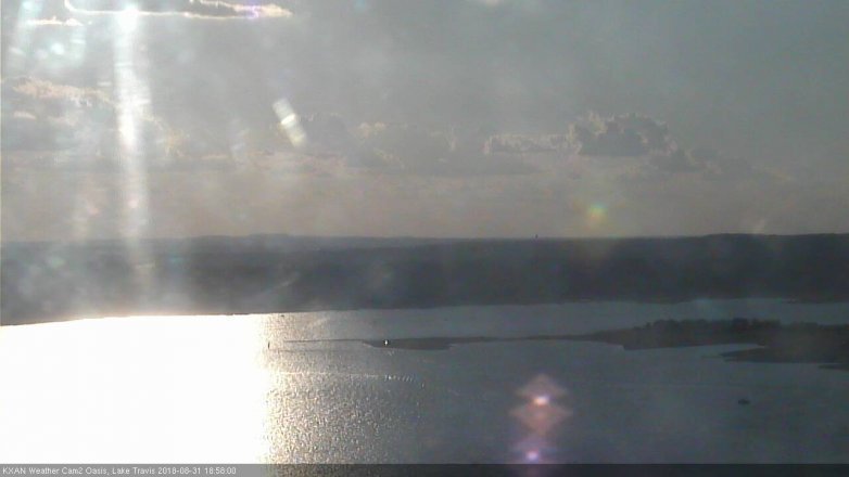 Lake Travis webcam, August 31, 2018 6:00 PM CT
