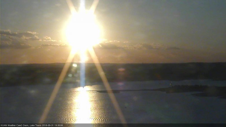 Lake Travis webcam, August 31, 2018 6:40 PM CT