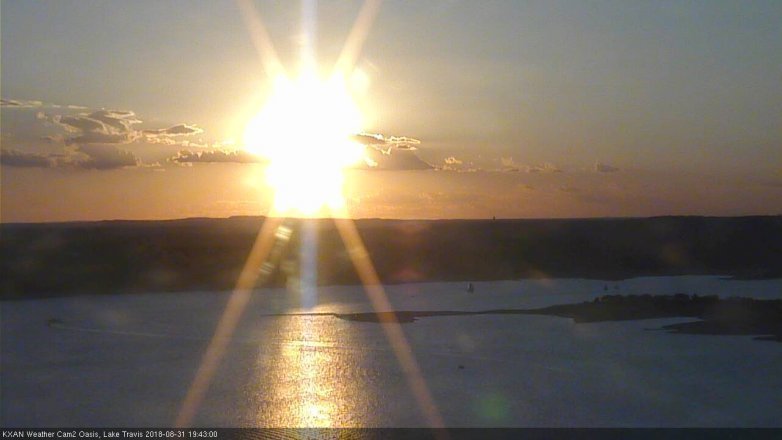 Lake Travis webcam, August 31, 2018 6:45 PM CT