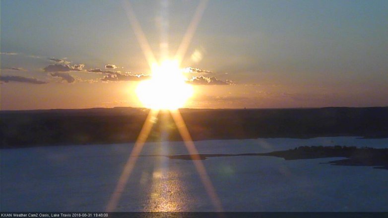 Lake Travis webcam, August 31, 2018 6:50 PM CT