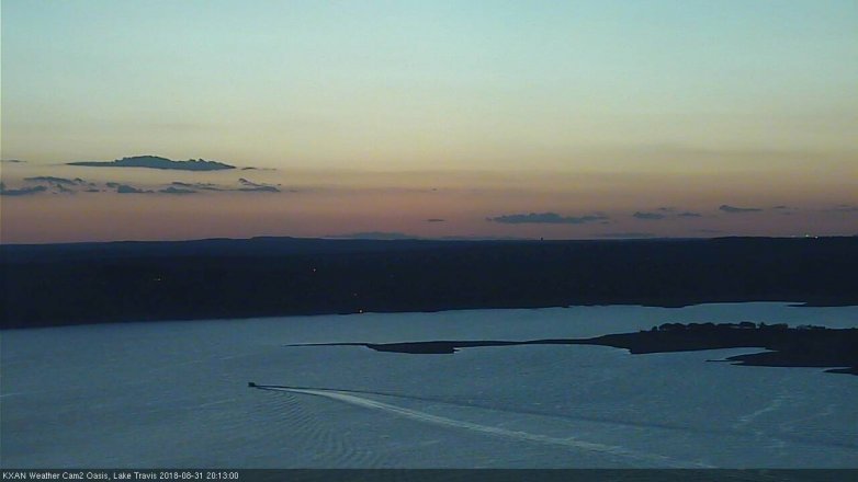 Lake Travis webcam, August 31, 2018 7:15 PM CT