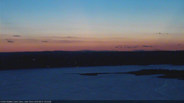 Lake Travis webcam, August 31, 2018 7:25 PM CT