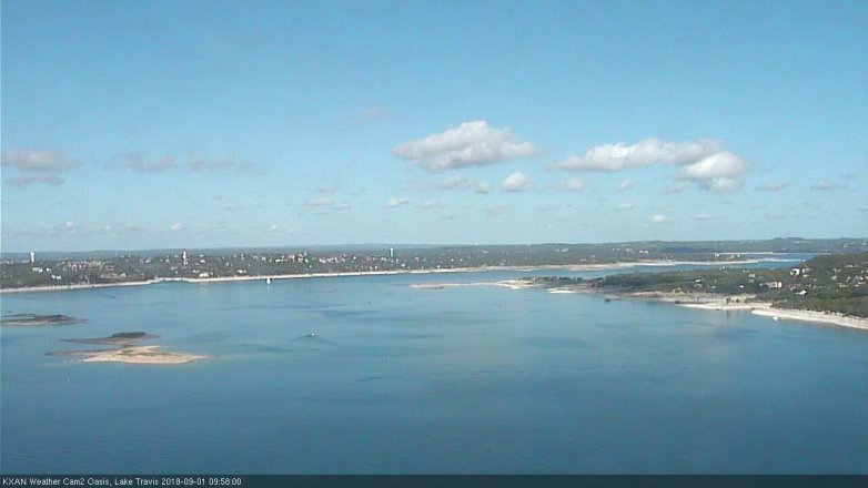 Lake Travis webcam, September 1, 2018 9:00 AM CT