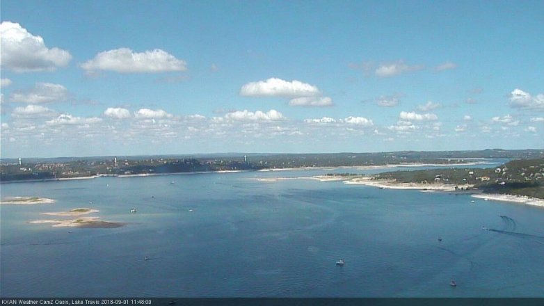Lake Travis webcam, September 1, 2018 10:50 AM CT
